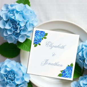 Blauwe Hortensia Bloemhuwelijk Servet