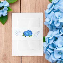 Blauwe Hortensia Bloemhuwelijk Uitnodigingen Wikkel