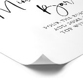 Blauwe Hortensia Bloemige Bruidsdouche Mimosa Bar Poster (Hoek)