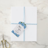 Blauwe Hortensia Bloemige Bruiloftsdans Bedankt Cadeaulabel (Met Touw)