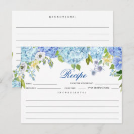 Blauwe Hortensia Bloemige Bruiloftsdouche Receptka Briefkaart