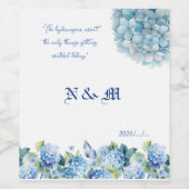 Blauwe Hortensia Bloemige Grappige Citaat Bruiloft Wijn Etiket (Enkel label)