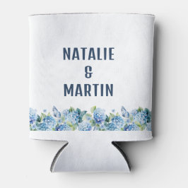 Blauwe Hortensia Bloemige Trouwgunst Blikjeskoeler