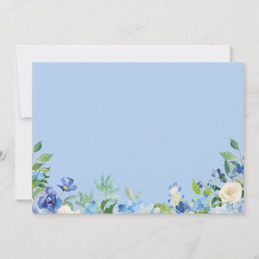 Blauwe Hortensia Bloemige Verhuisberichtkaarten Aankondiging (Achterkant)