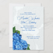 Blauwe Hortensia Bloemige Verjaardag Kaart (Voorkant)