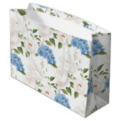 Blauwe Hortensia Bloemmonogram Groot Cadeauzakje (Achterkant Gekanteld)