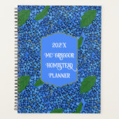Blauwe Hortensia Bloemmotief Aangepaste Planner (Voorkant)