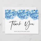 Blauwe Hortensia Bloemrijke Bruidsdouche Bedankt (Voorkant)