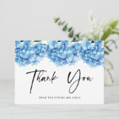 Blauwe Hortensia Bloemrijke Bruidsdouche Bedankt (Staand voorkant)