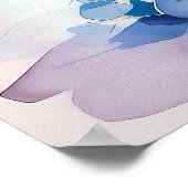 Blauwe Hortensia Bloemschilderkunst Poster (Hoek)