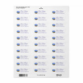 Blauwe Hortensia Bloemstuk Kust Bruiloft Geschenk Etiket (Full Sheet)