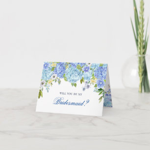 Blauwe Hortensia Bloemstuk Wil je Bruidsmeisje zij