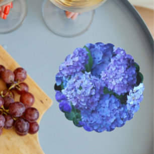 Blauwe Hortensia Bloesems Bloemen Kartonnen Onderzetters