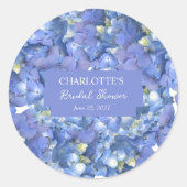 Blauwe Hortensia Bloesems Persoonlijke Bruids Show Ronde Sticker (Voorkant)