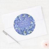 Blauwe Hortensia Bloesems Persoonlijke Bruids Show Ronde Sticker (Envelop)