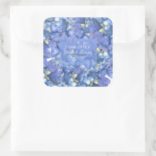 Blauwe Hortensia Bloesems Persoonlijke Bruidsuitno Vierkante Sticker