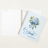 Blauwe hortensia boeket bruid's bruiloft planner (Display)