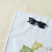 Blauwe hortensia boeket bruidsmeisje Bachelorette Strandlaken (In situ)