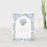 Blauwe hortensia boog voorstel fotokaart, klein