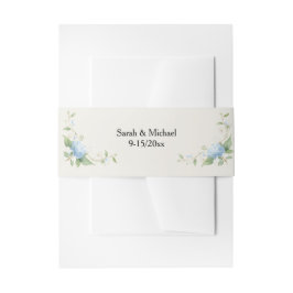 Blauwe Hortensia Botanische Romance Uitnodigingen Wikkel