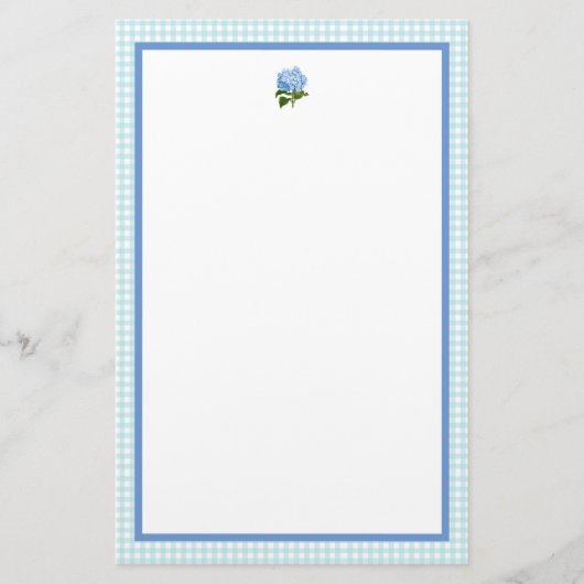 Blauwe Hortensia Briefpapier (Voorkant)
