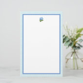 Blauwe Hortensia Briefpapier (Staand voorkant)