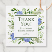 Blauwe Hortensia Bruidsbruiloft Dank Je Wel Bedankjes Labels (Achterkant)