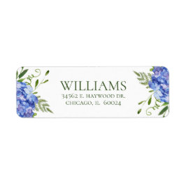 Blauwe Hortensia Bruidsbruiloft Retouradres Etiket