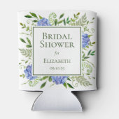 Blauwe Hortensia Bruidsdouche Blikjeskoeler (Achterkant)
