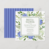 Blauwe Hortensia Bruidsdouche Kaart (Voorkant / Achterkant)