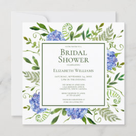 Blauwe Hortensia Bruidsdouche Kaart