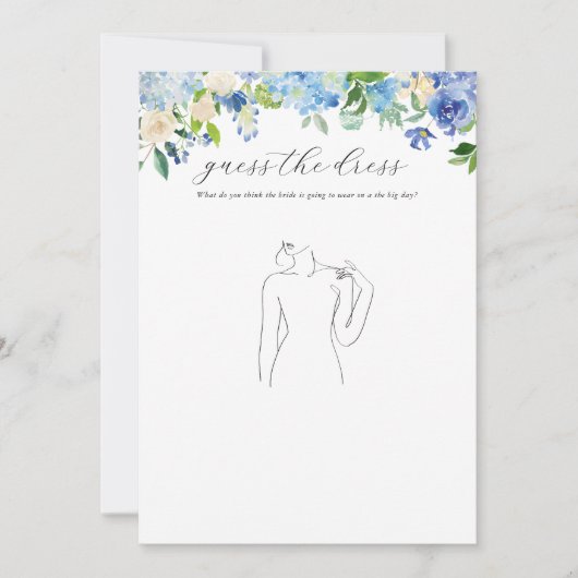 Blauwe Hortensia Bruidsdouche Raad Het Bruidsjurk  Kaart (Voorkant)