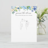 Blauwe Hortensia Bruidsdouche Raad Het Bruidsjurk Kaart (Staand voorkant)