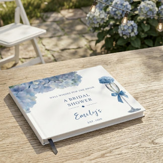 Blauwe Hortensia Bruidsfeest Gastboek Aandenken Gastenboek