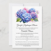 Blauwe Hortensia Bruidsfeest  Kaart (Voorkant)