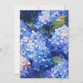 Blauwe Hortensia Bruidsfeest  Kaart (Achterkant)