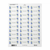 Blauwe Hortensia Bruidsfeest Retouradres Etiket (Full Sheet)