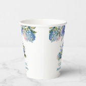 Blauwe Hortensia Bruidstheeparty Papieren Bekers (Rechts)