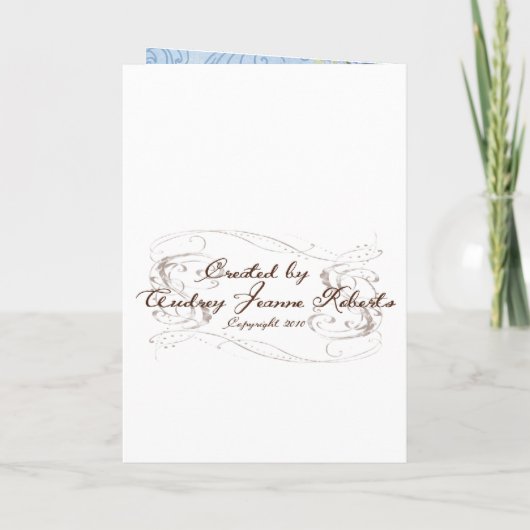 Blauwe hortensia, bruiloft bruids douche uitnodigi (Achterkant)