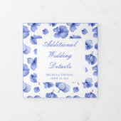 Blauwe Hortensia Bruiloft Details Drieluik Aankondiging (Cover)