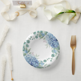 Blauwe Hortensia Bruiloft Feest Papieren Kommen