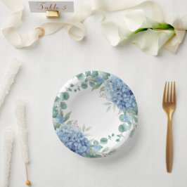 Blauwe Hortensia Bruiloft Feest Papieren Kommen