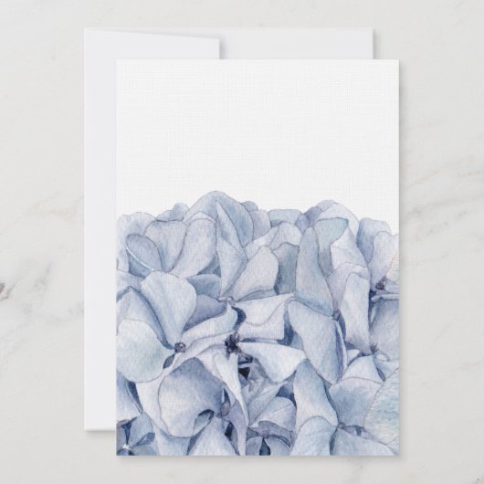 Blauwe Hortensia Bruiloft Kaart (Achterkant)
