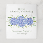 Blauwe Hortensia Bruiloft Plaatskaartje (Buitenkant ongevouwen)