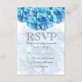 Blauwe hortensia bruiloft RSVP-kaart RSVP Kaartje