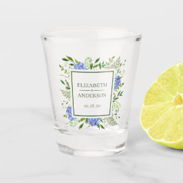 Blauwe Hortensia Bruiloft Shot Glas