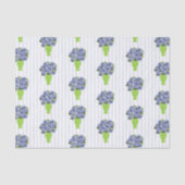 Blauwe Hortensia Bruiloft Strand Monogram  Tissuepapier (Voorkant)