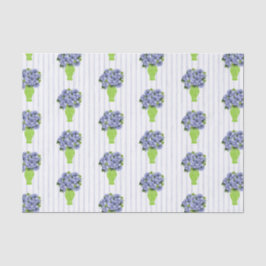 Blauwe Hortensia Bruiloft Strand Monogram Tissuepapier