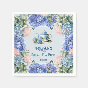 Blauwe Hortensia Bruiloft Theepartij Servet