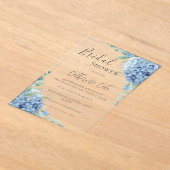 Blauwe Hortensia Bruilofts Bruidsshower Acryl Uitnodigingen (Laagn)